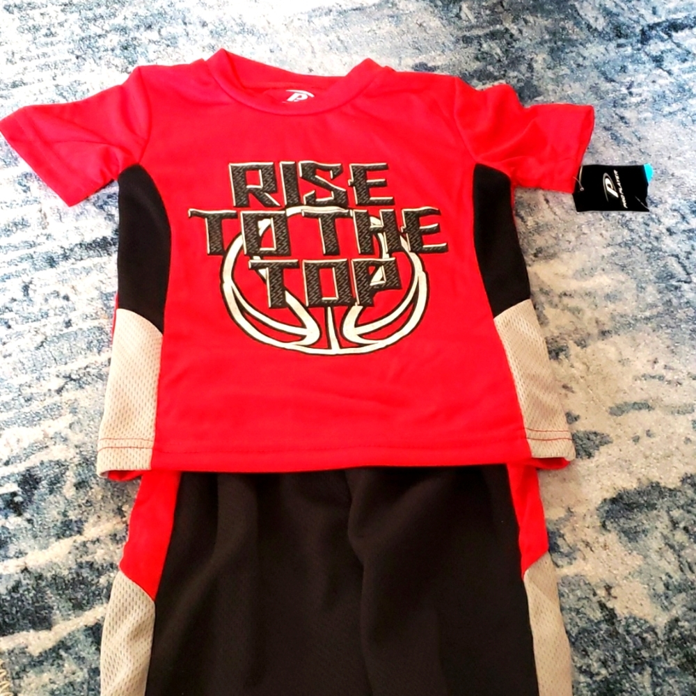 Pro Player two piece red and black shorts with tshirt in size 3T.